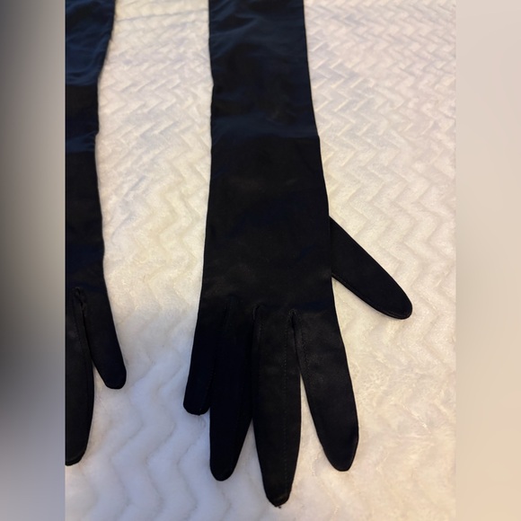 Italian Gloves Long Black Vintage - Picture 7 of 7